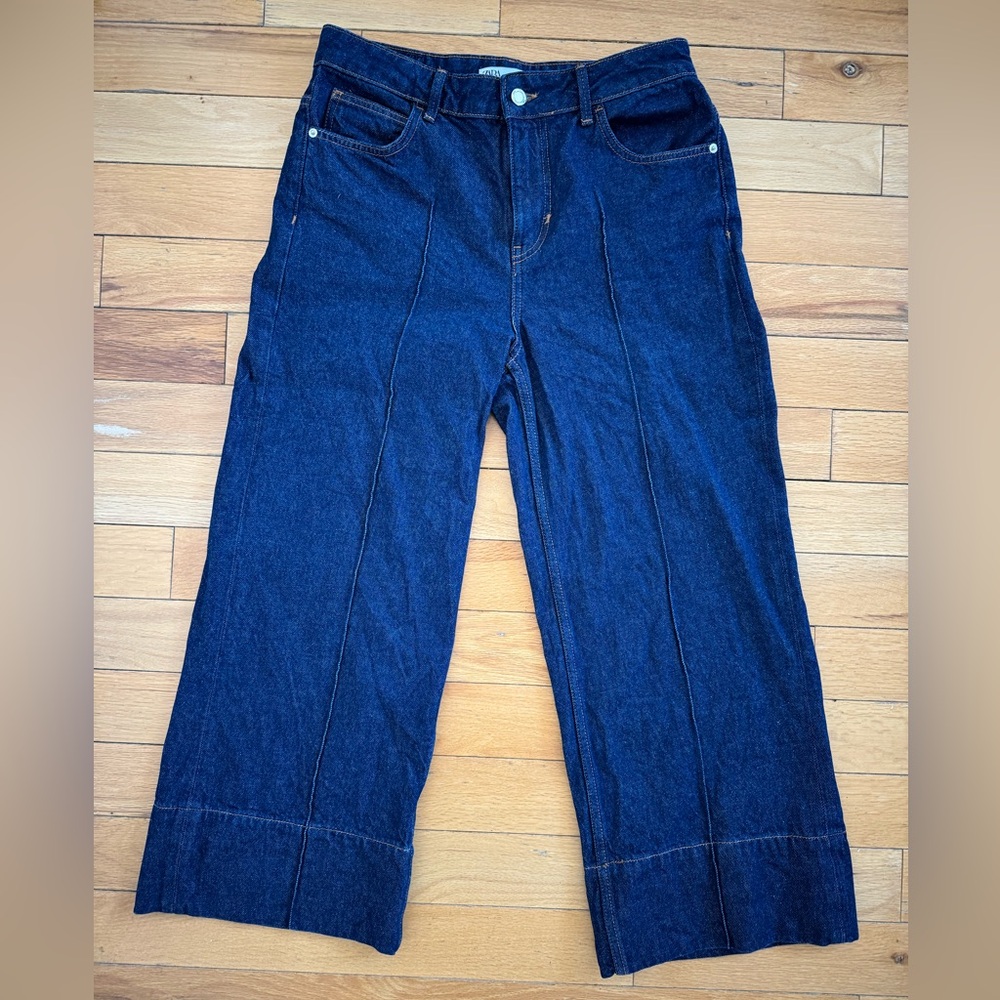 Zara | Cropped Dark Denim Jean 8